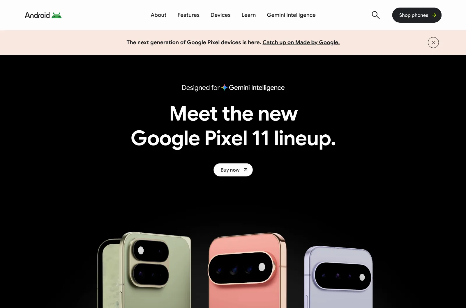 Úvodná stránka operačného systému Android