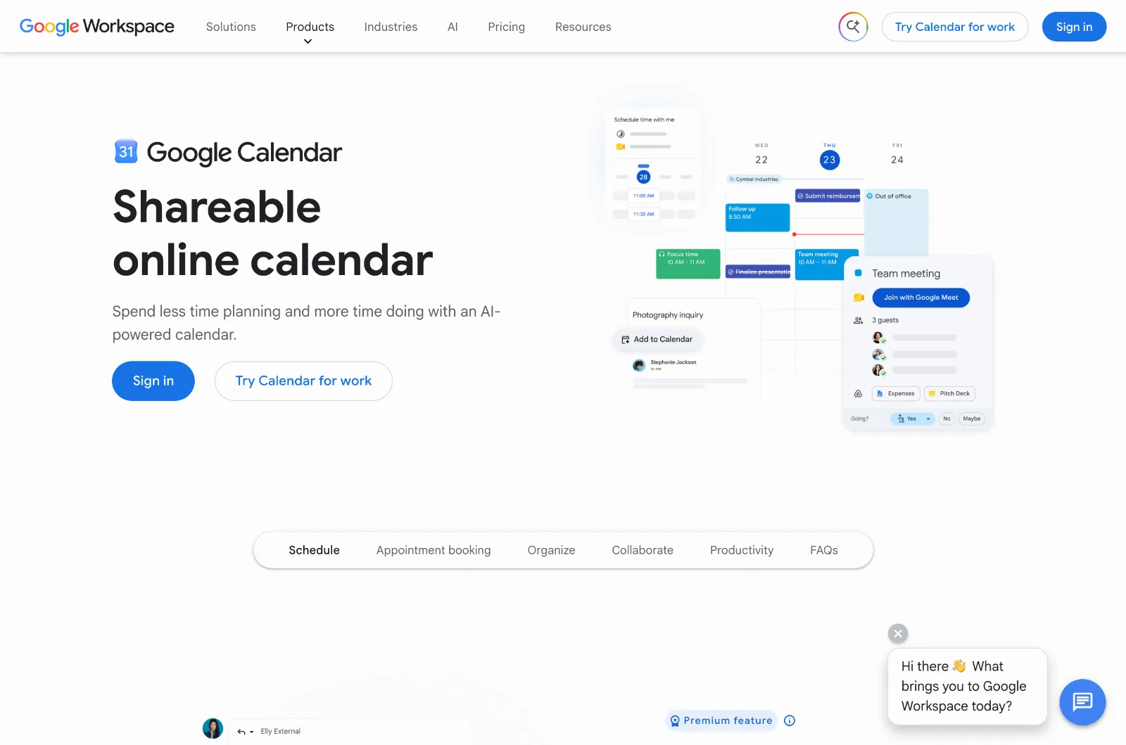 Stránka služby Google Kalendár