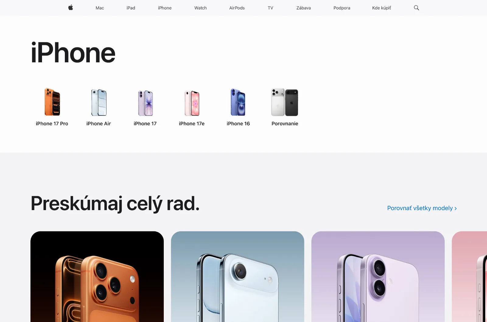 Slovenská stránka telefónov iPhone so systémom iOS