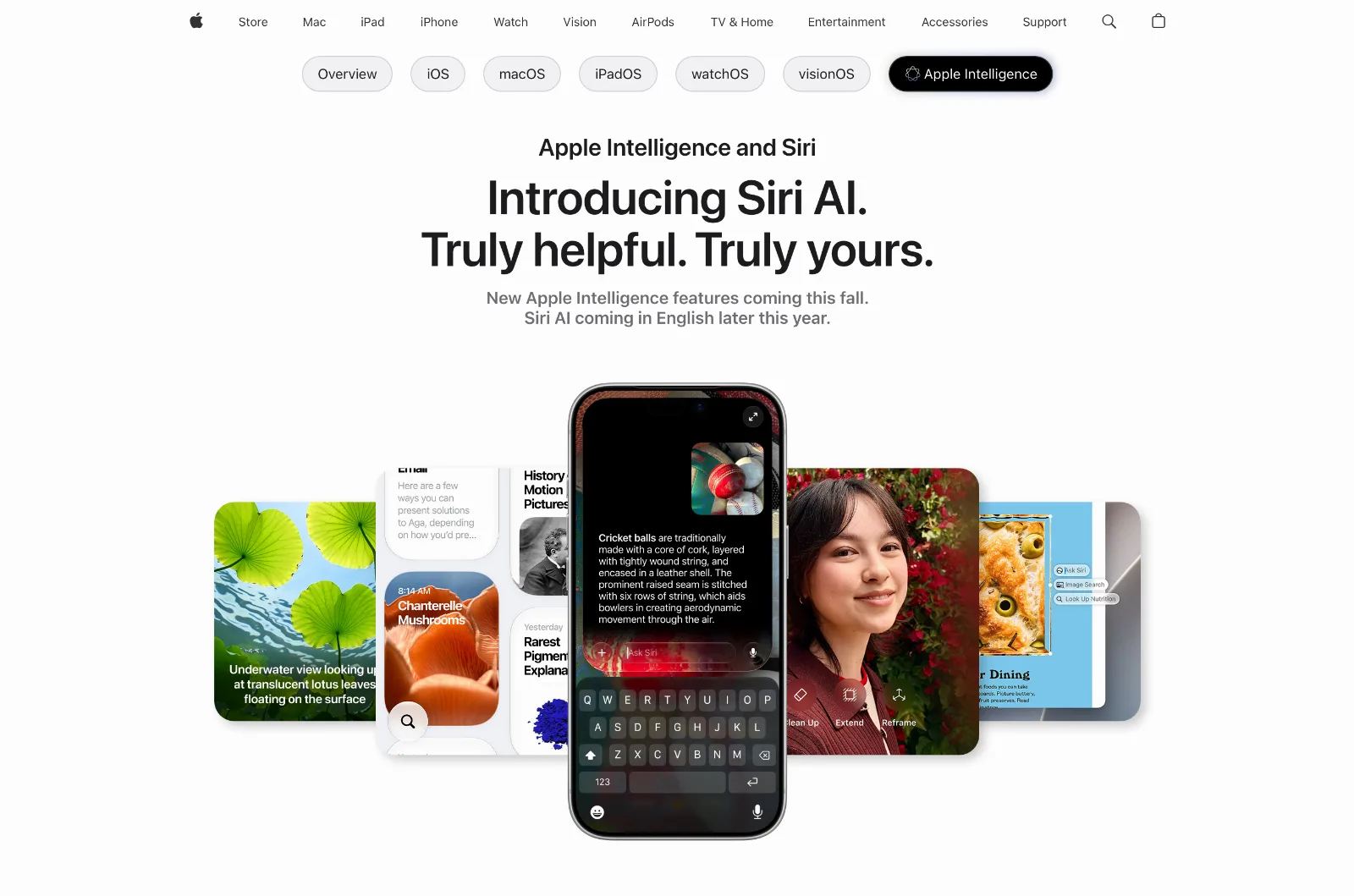 Stránka hlasového asistenta Siri od Apple